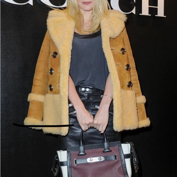 Coach shearling coat XXS in Honey with Tag - Picture 6 of 12